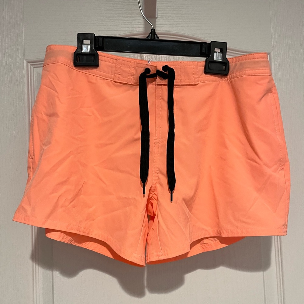Women's Peach Shorts with Black Drawstring